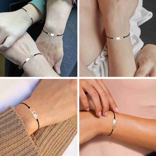 Lanqueen Sister Gifts from Sister 3 Sisters Bracelets Matching Heart Best Friends Friendship Distance Bracelets Sister