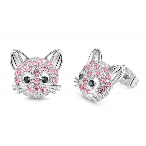 Lanqueen Cute Cat Stud Earrings